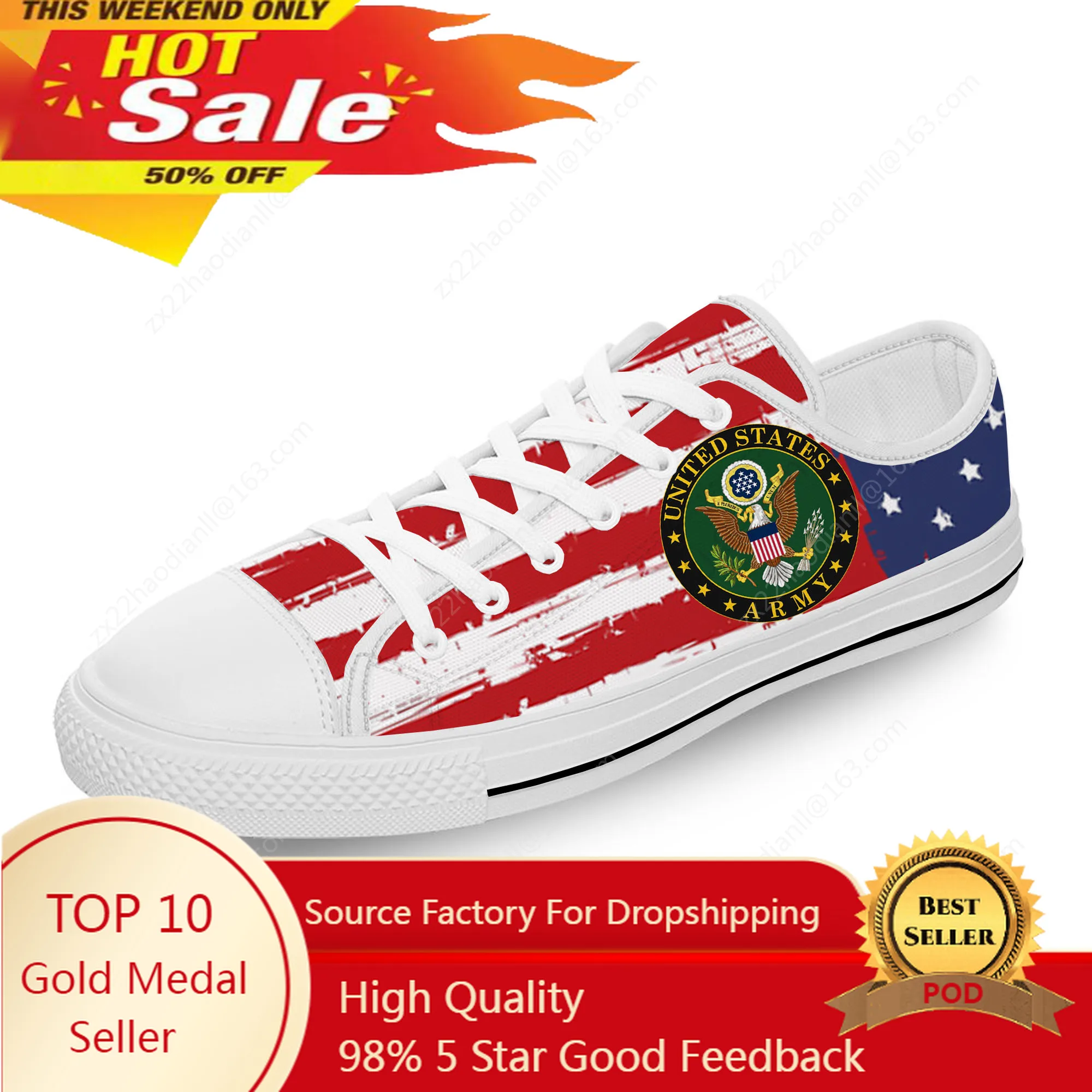 

United States Army Low Top Sneakers Mens Womens Teenager Casual Shoes Canvas Running Shoes 3D Print Breathable Lightweight shoe