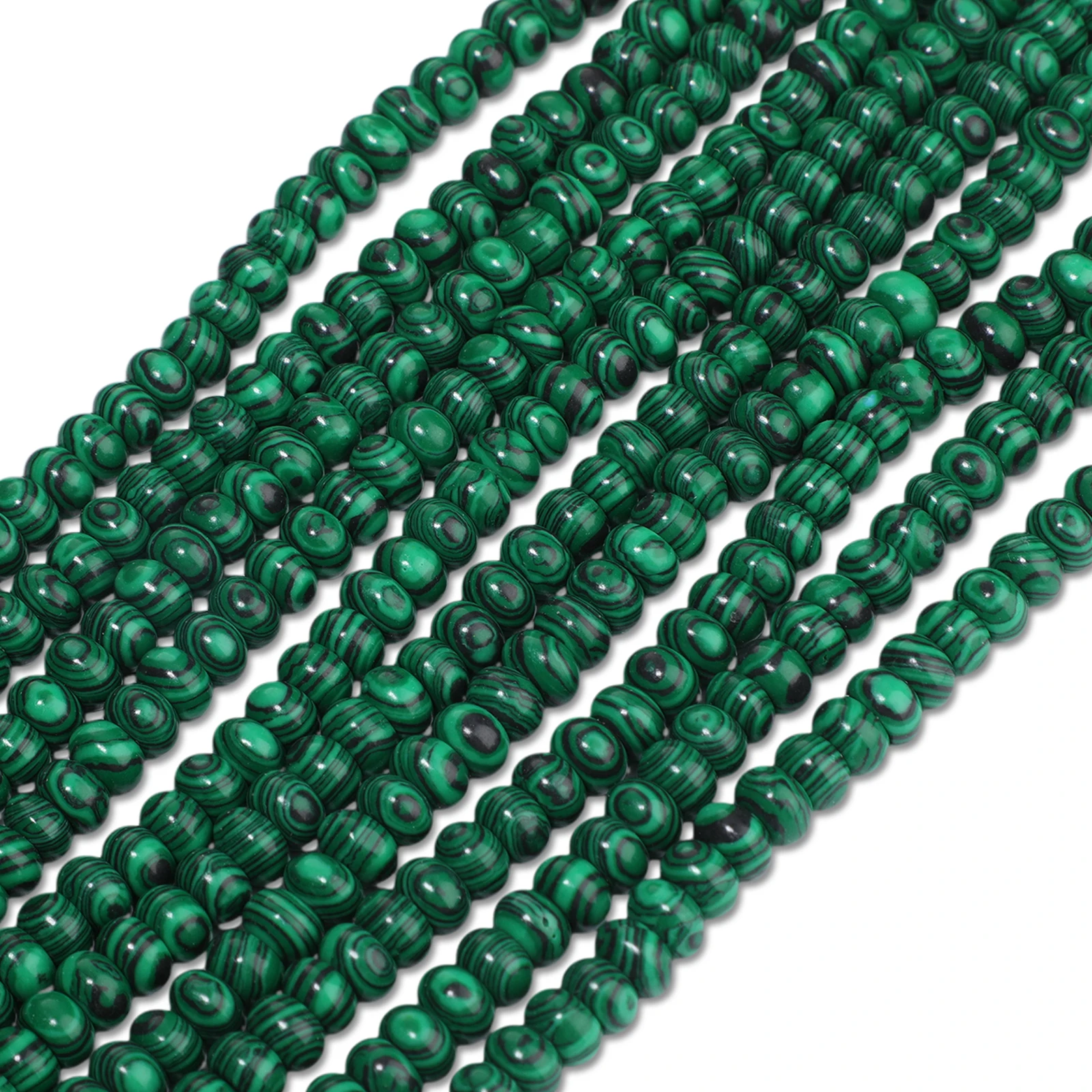 8x5mm Rondelle Natural Stone Green Malachite Beads Abacus Spacer Beads for Jewelry Making DIY Energy Charms Bracelets