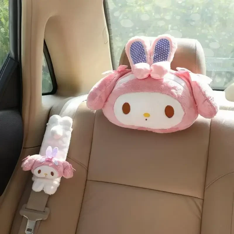 

My Melody Sanrio Car Seats Neck Pillow Waist Pillow Waist Pad Neck Protection Pillow Cute Shoulder Pads Shoulder Cover Car Gift