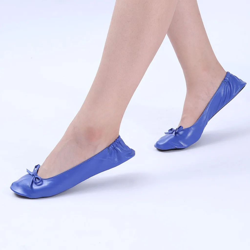 Travel Slipper Party Women Dance Shoes Ballet Roll Foldable Shoes Portable Flat Women'S Sandals