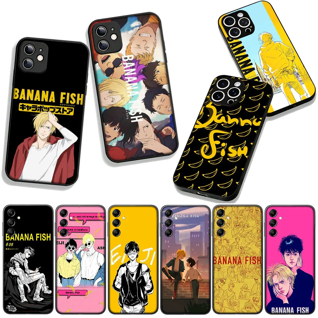 כיסוי טלפון עבור Samsung Galaxy S25 S24 S22 S23 FE Ultra Plus S7 Edge A56 A05 A06 A15 A16 A25 A55 תיק בננה דג אנימה