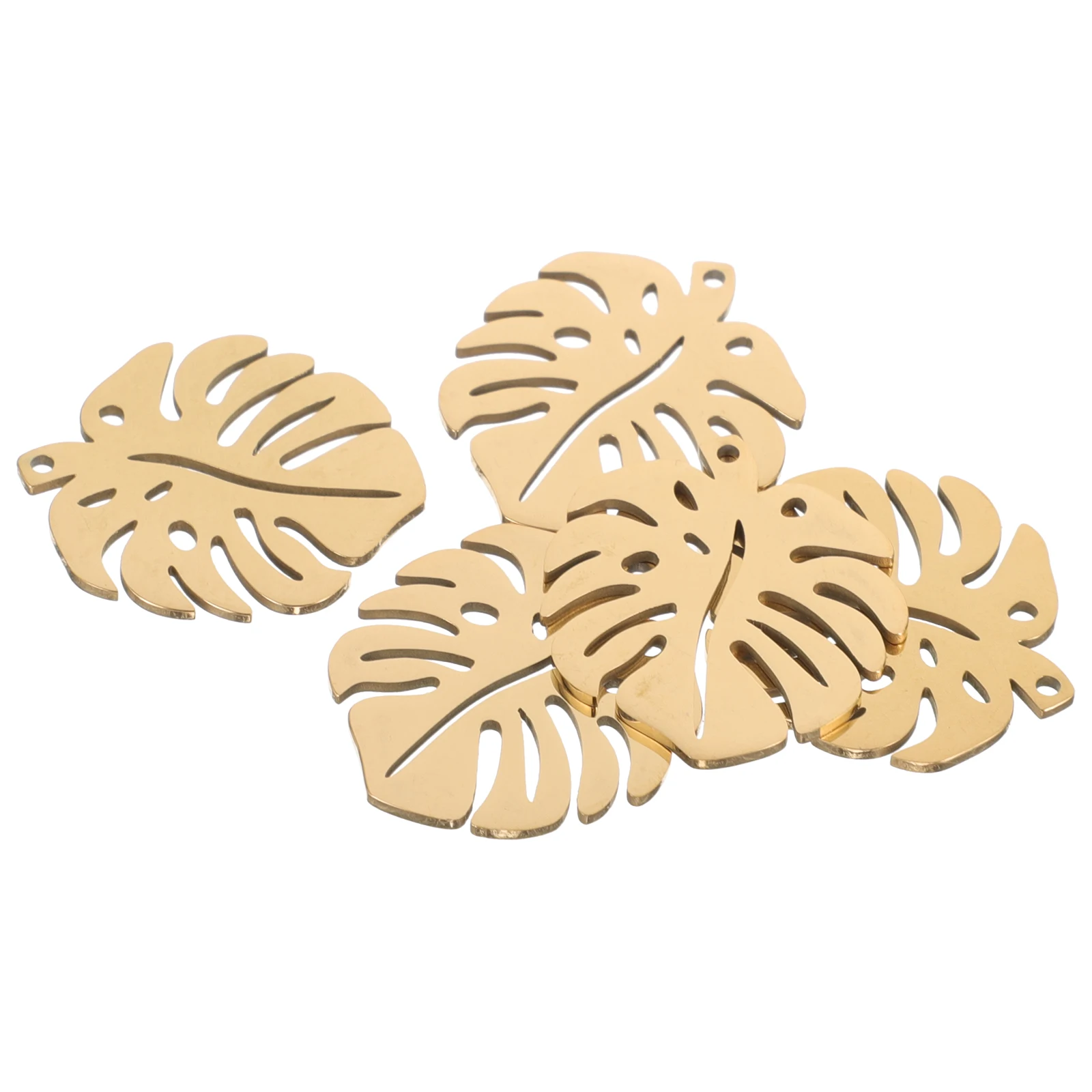 

5 Pcs Leaf Pendant Novel Shaped Jewelry Charms for Earring Making Diy Unique Personalized Bulk Metal Lightweight