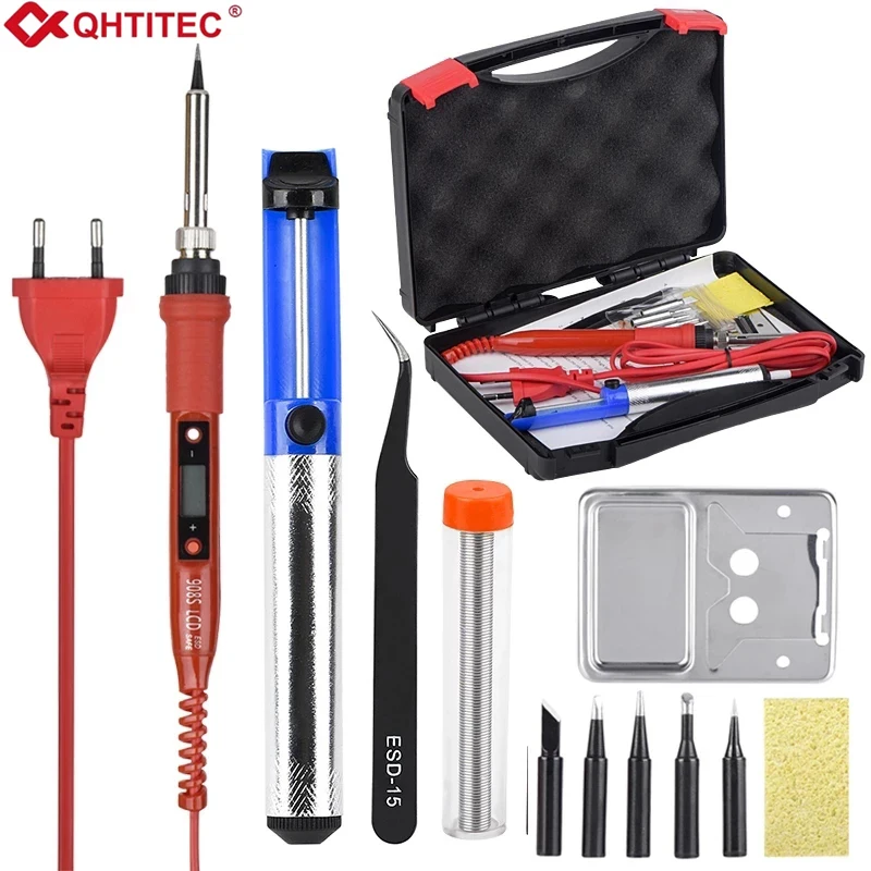 

JCD 80W Digital Electric Soldering Iron Kit Temperature Adjustable 220V/110V Welding Tool Ceramic Heater Soldering Tips Rework