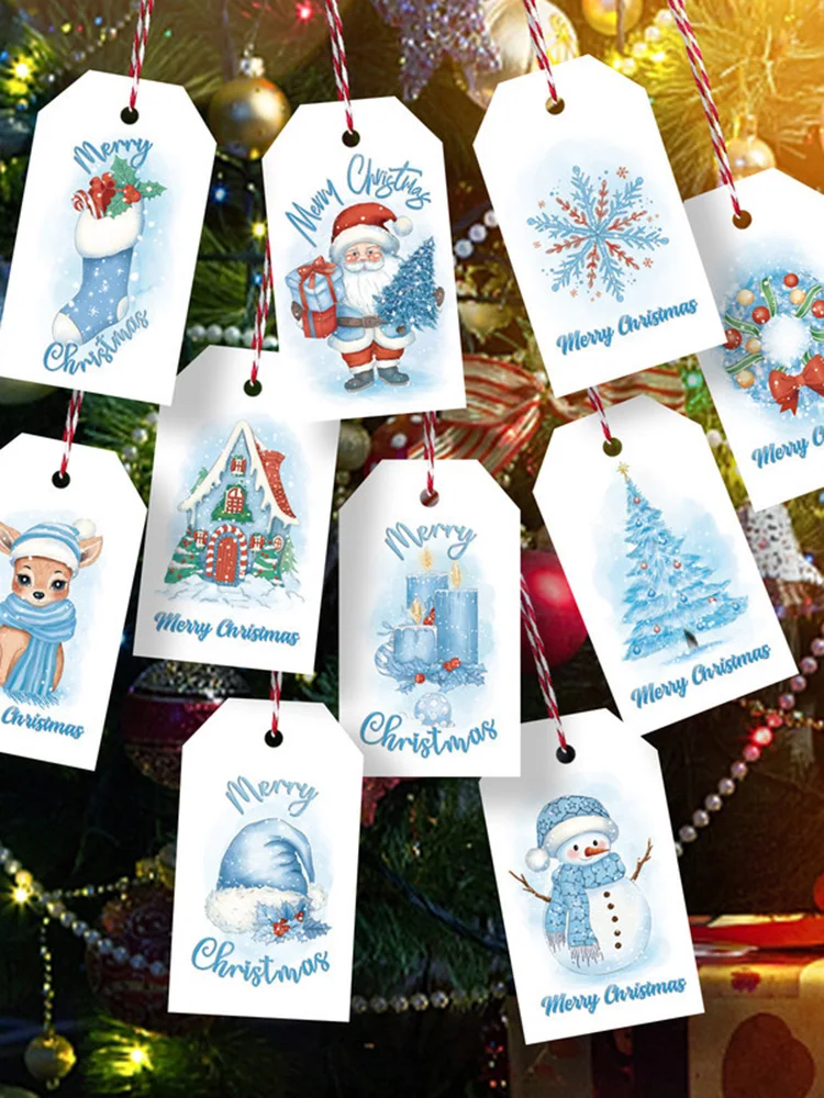 New Merry Christmas Gift Tags Paper Cards Labels Garment Tag Scrapbooking DIY Craft Supplies Noel Navidad Natal New Year Decor — zdjęcie 2