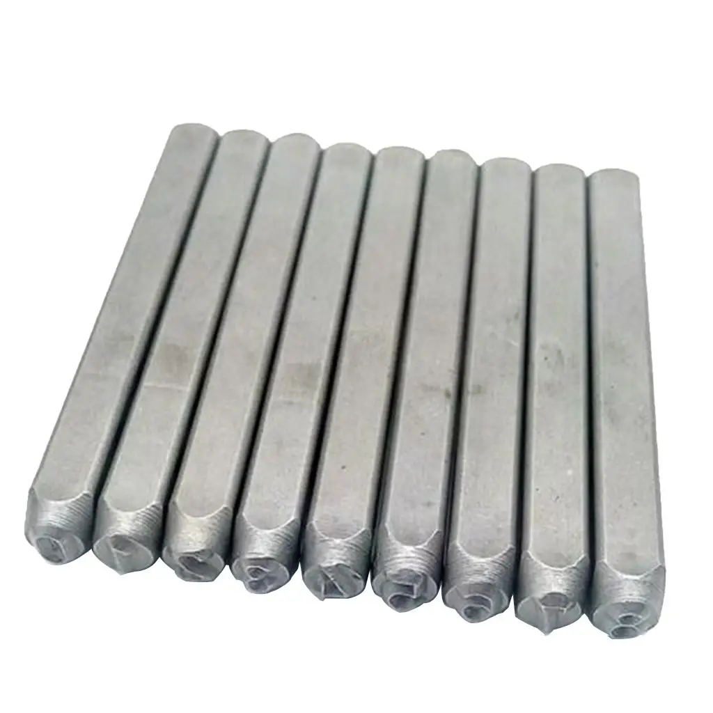 Leather Stamping Tools Steel Figure Number Punch Set 9 Piece for Wood Metal Craft Marking Kit