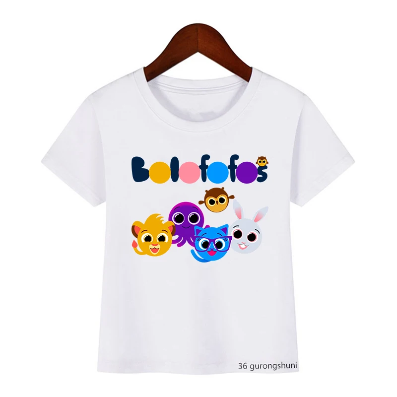 

Funny Kids Clothes Tshirt Music Cartoon Bolofofos Print T-Shirt For Boys Fashion Girls T Shirt Cute Boys Girls Universal Clothes