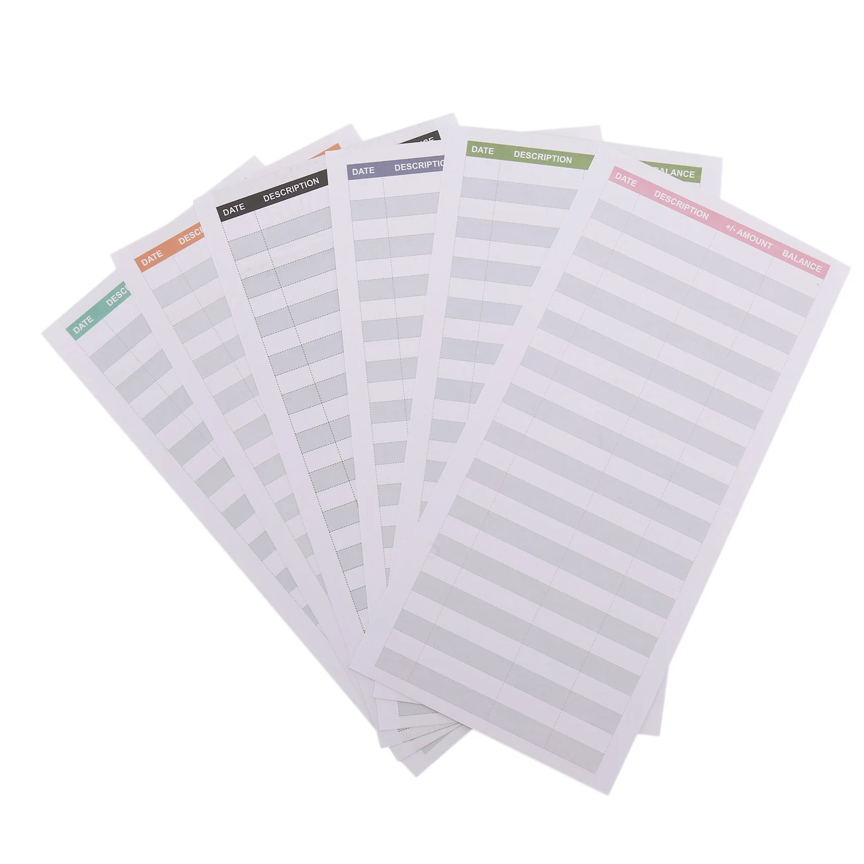 Papel Fit Orçamento Envelopes, Expense Tracker folhas, Banknote Envelope para pessoal, 60 pcs