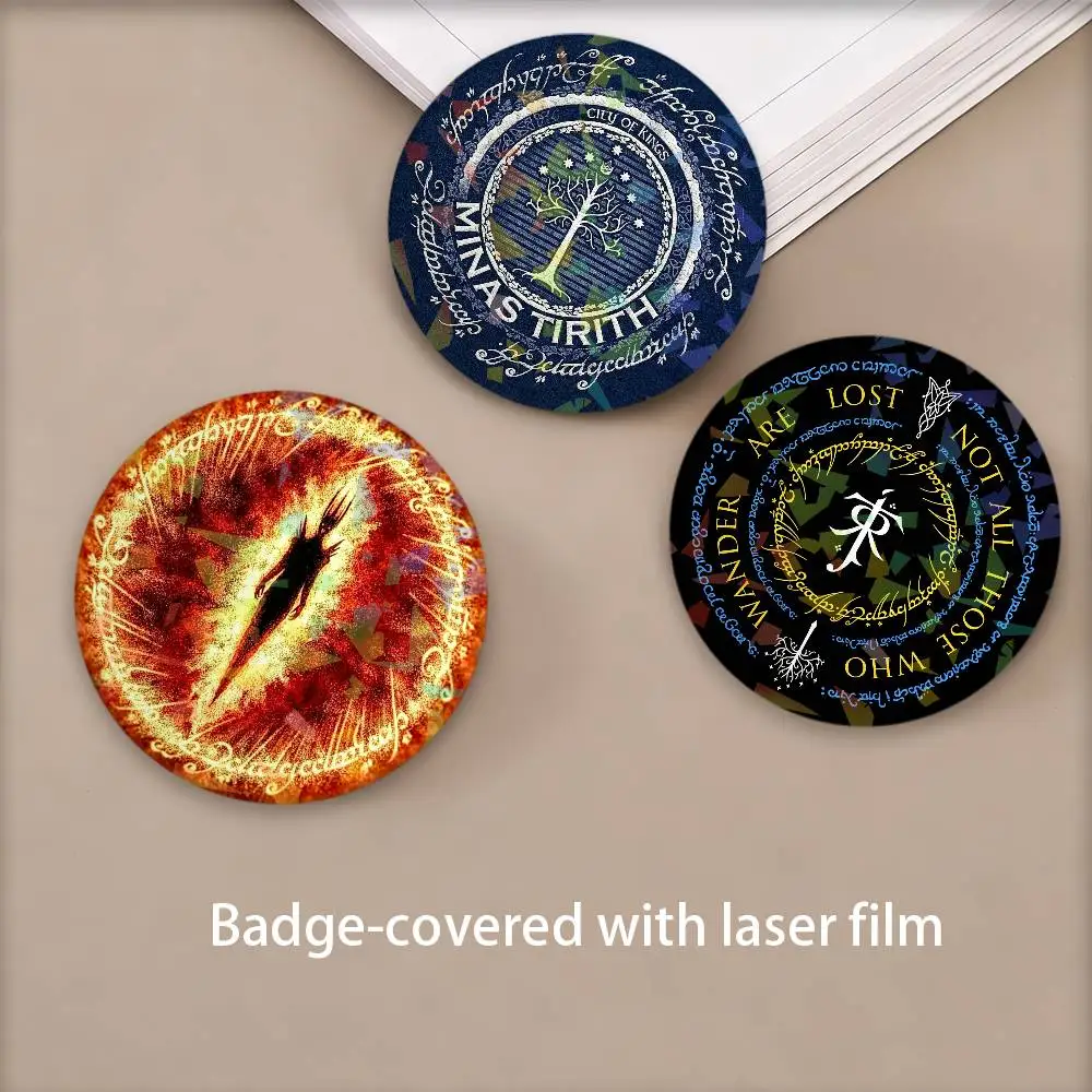 Film The L-Lord Of the R-RiNgs Badges Round Laser Badge Brooch Backpack Accessories