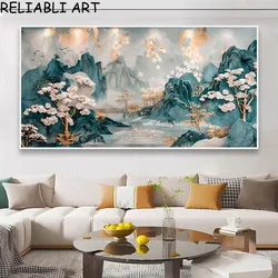 Chinese Style Ink Mountain Tree Landscape Poster and Prints Canvas Painting Wall Art Picture For Living Room Home Decor No Frame