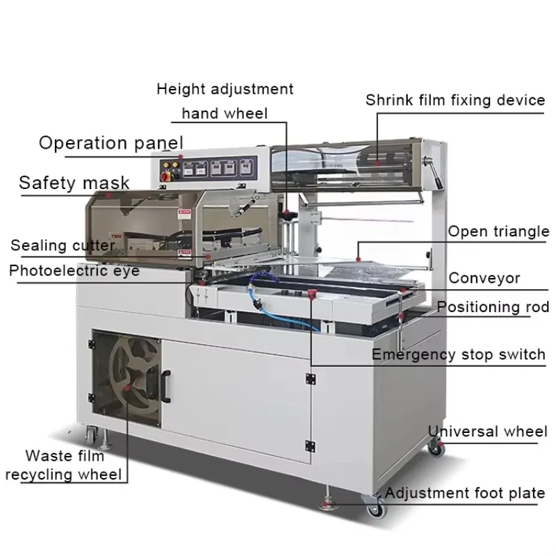 Shrink Wrap Packing Machine Heat Tunnel Sealer Wrapper Customized For Carton Box Product Packaging Sealing Wrapping