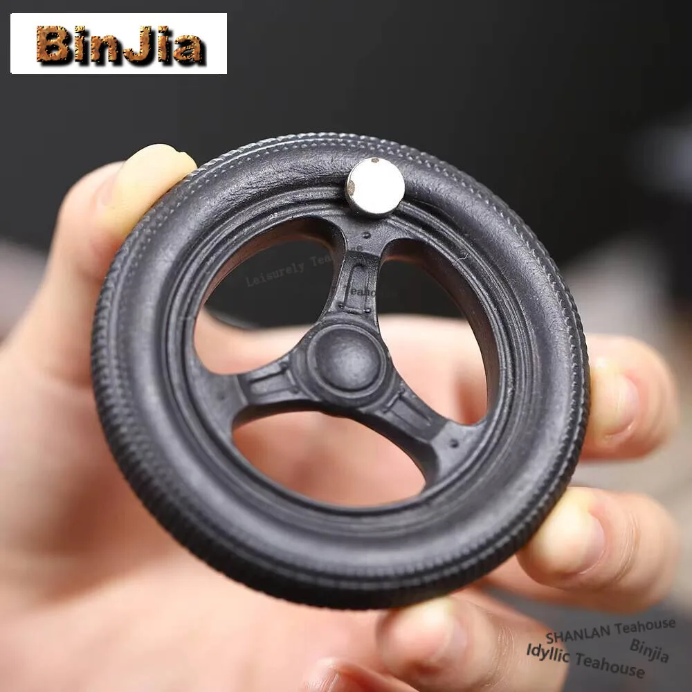 Creative Yixing Purple Clay Tea Pet Creative Steering Wheel Pot Lid Holder Small Tea Play Figurine Toys Tea Crafts Decorations