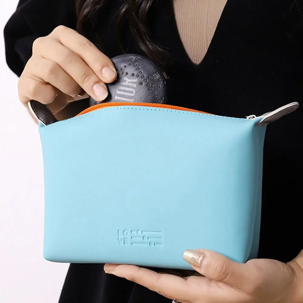 Handbag PU Cosmetic Bag Large Capacity Waterproof Toiletry Bag Zipper Moisture-proof Travel Storage Bag Travel Organizer