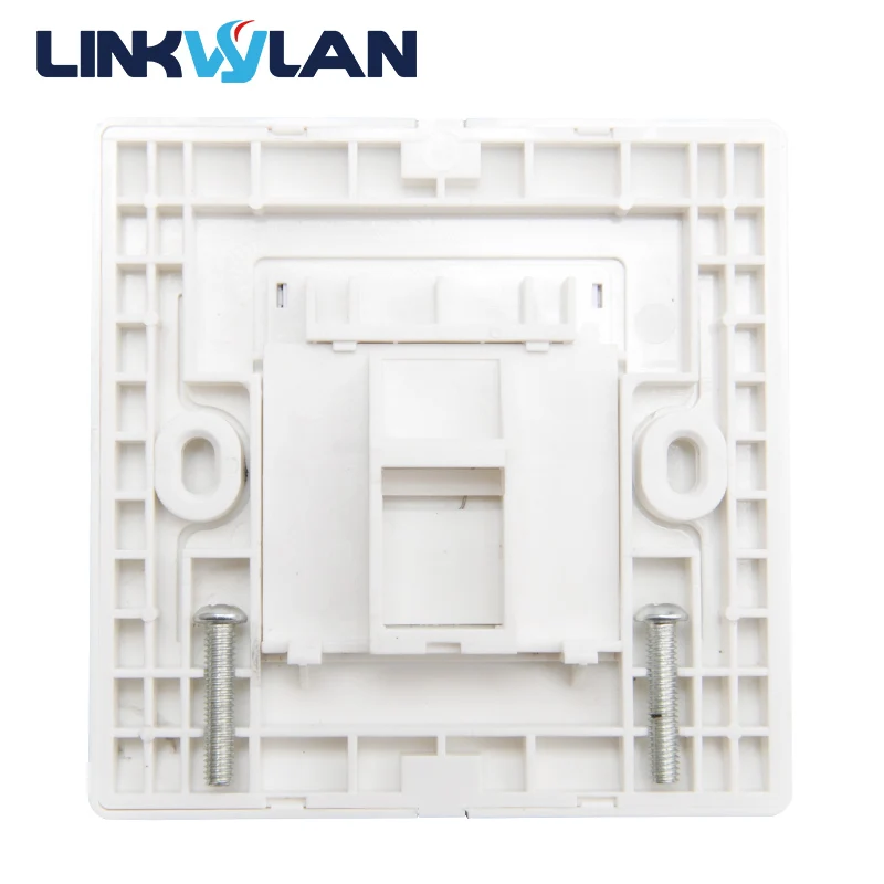 Linkwylan 86x86mm Single Port 1port Face Plate / Wall Plate - Wall Mount for Installation with RJ45 & RJ11 Keystone Jacks