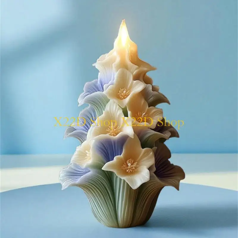 

X22D Bouquet Mould Silicone Molds Ornament Molds Castings Molds 3D Multilayer Flower Plasters Molds Craft Supplies