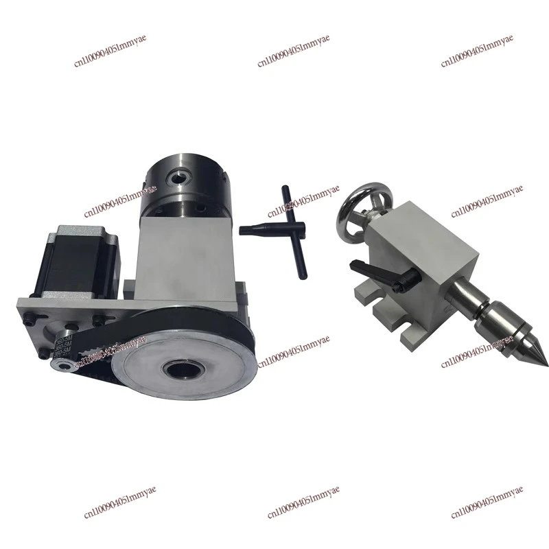 

Machine Rotating Table Fourth Axis 80/100 Chuck Thimble Tail Seat Three-dimensional Engraving Rotating A Axis Indexing Head