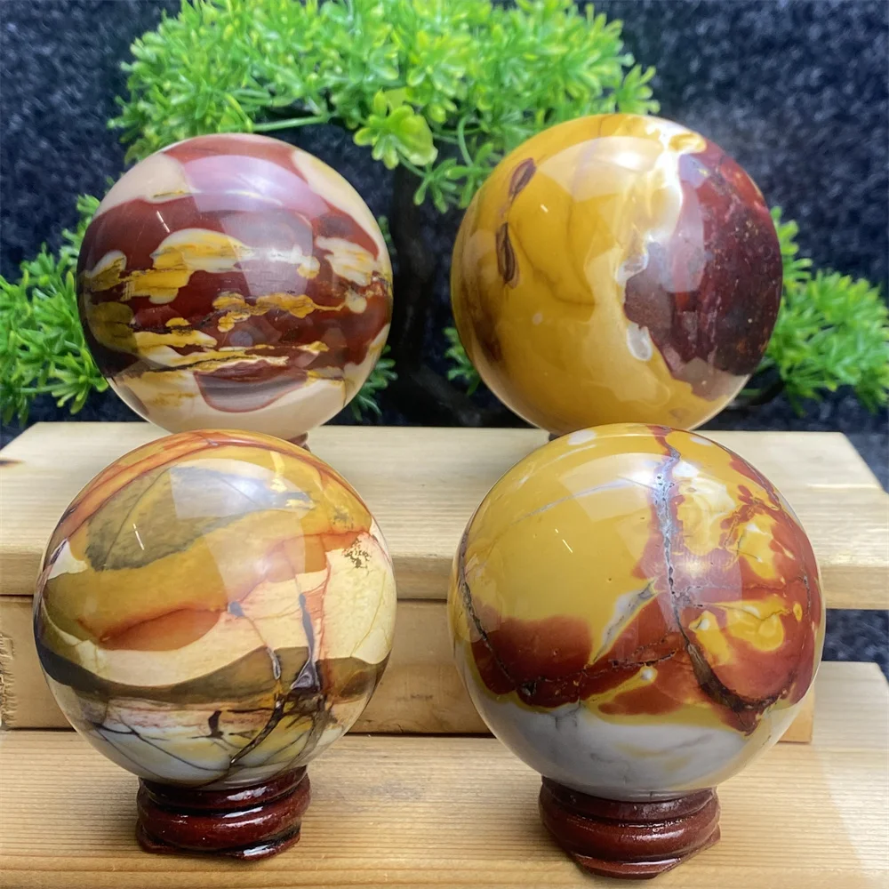 Natural Egg Yolk Stone Balls Festive Party Crystal Energy Balls Healing Gemstone Polished Spheres Garden Home Decor Chakra Gifts