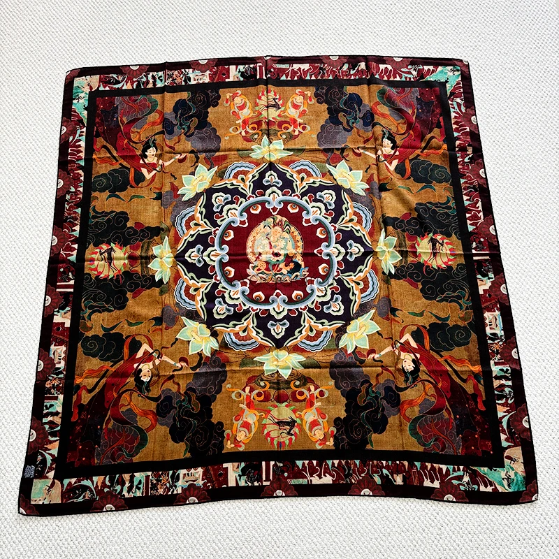 Chales de seda de lana de invierno, pañuelos con bordes enrollados a mano, pañuelos para la cabeza y el cuello, regalo para amantes de Navidad