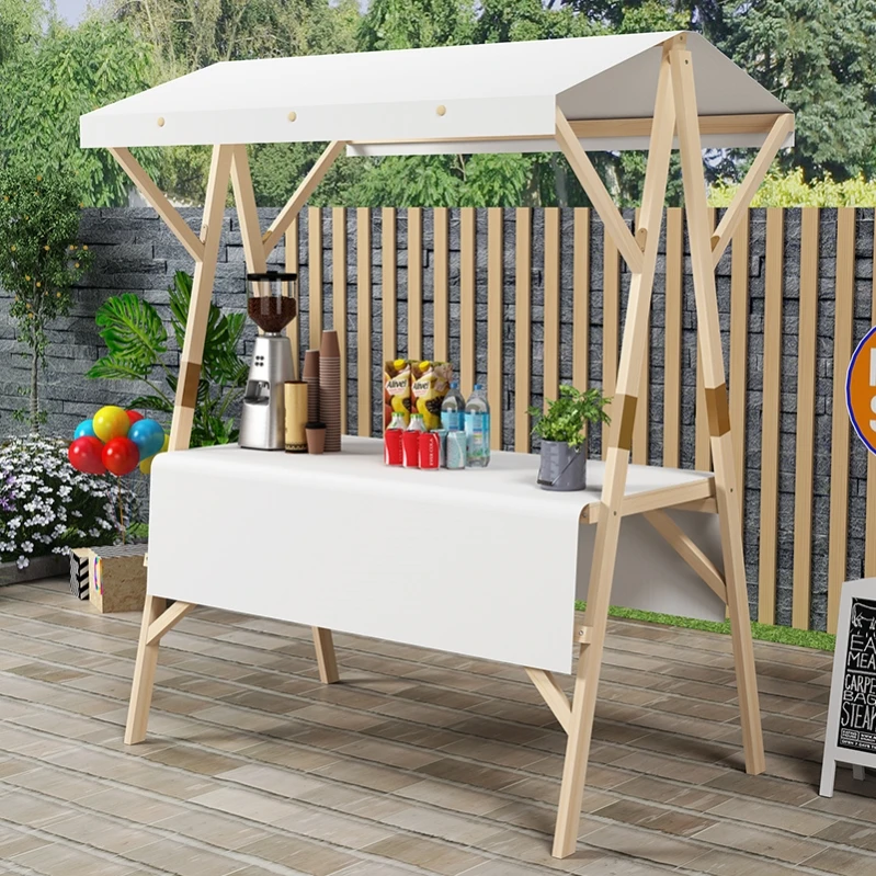 

Market Stall Rack Wooden Night Market Custom Small Stall Shopping Mall Snack Cart Mobile Float Folding Stall Car Market