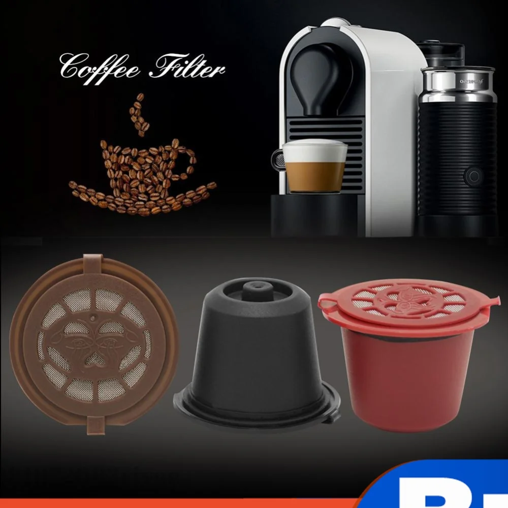 3-6Pcs Fit For Concept/Le Cube/Maestria Coffee Filter Cup Reusable Coffee Capsule Filters For Nespresso Machine With Spoon Brush