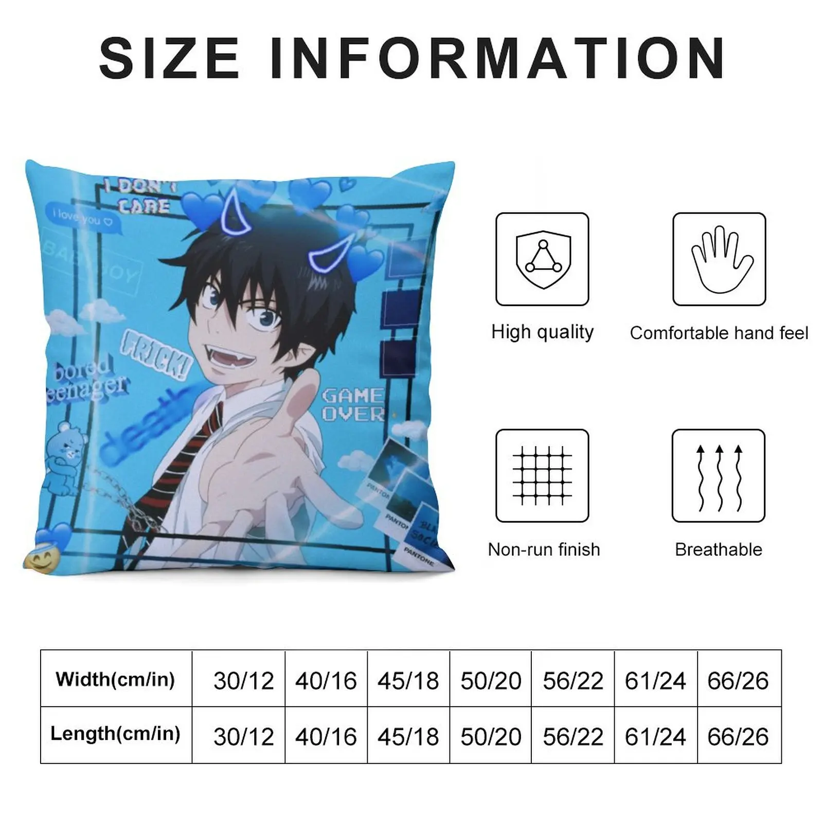 Rin Okumura- Blue Exorcist Throw Pillow luxury sofa pillows home decor items Sofa Covers pillow