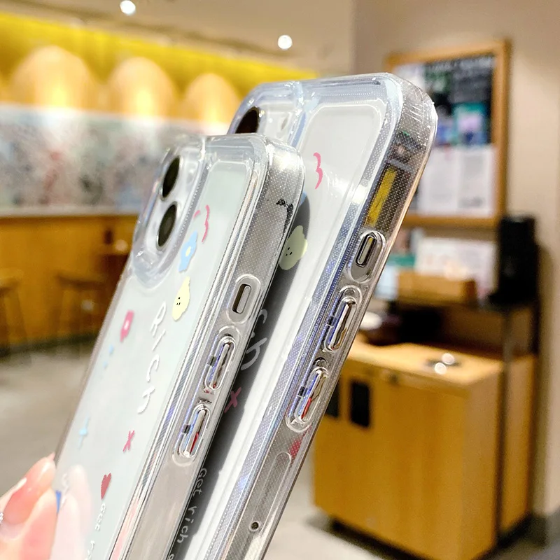 Voor iPhone 15 Pro Max Case Voor iPhone 11 Case iPhone 16 13 12 14 Pro Max XR XS X 7 8 Plus SE Liefde Hart Helder Schokbestendige Cover
