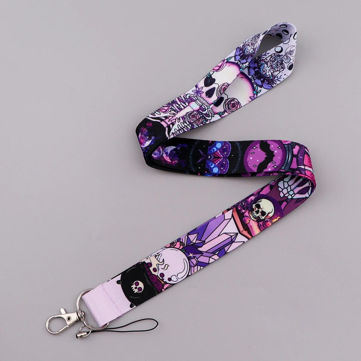 Halloween Skeleton Neck Strap Witch Lanyard Credit Card Holders Keycord Key Holder DIY Hanging Rope Phone Accessories Gift