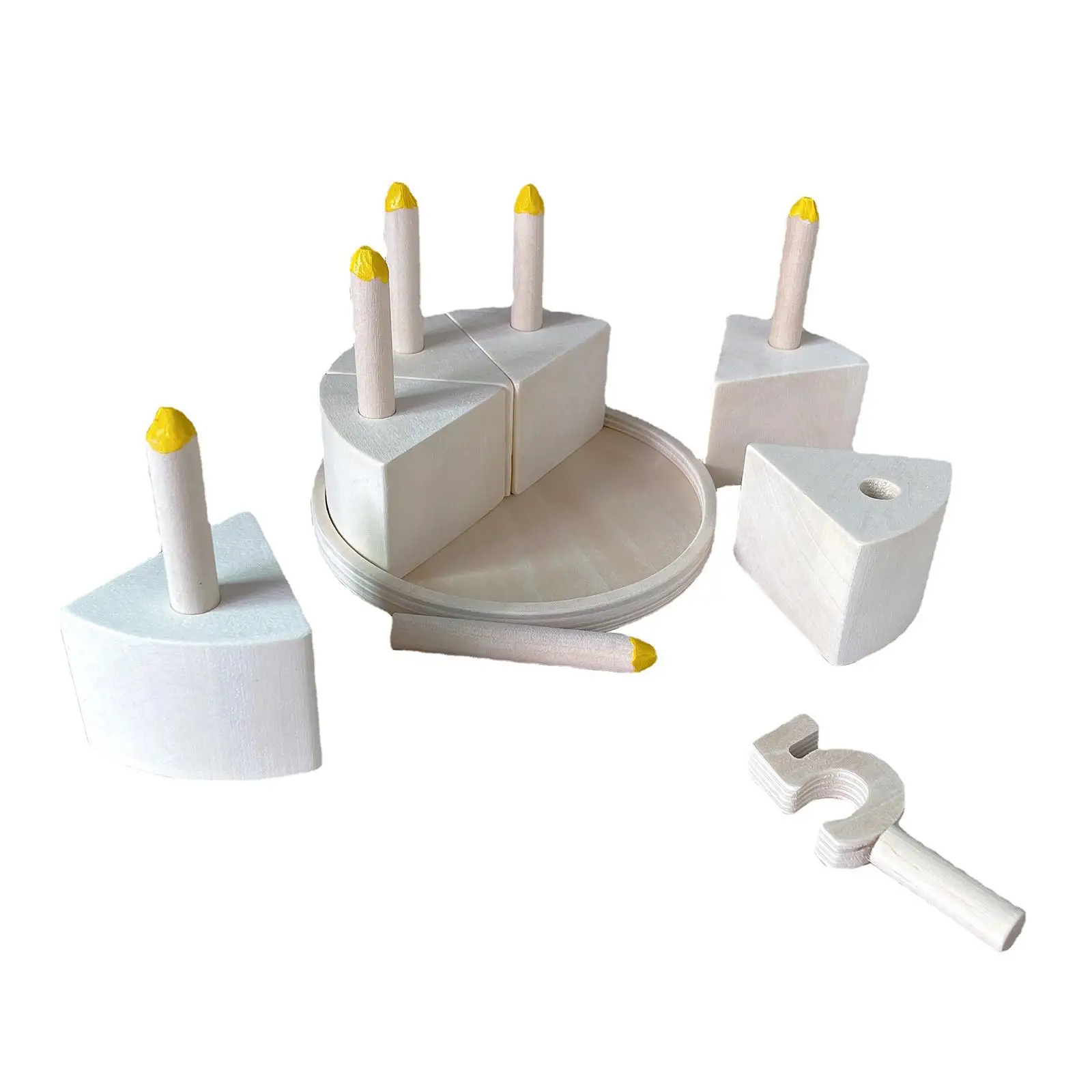 DIY Wooden Birthday Cake Painting Kit toy Pretend kids children play Boys Girls