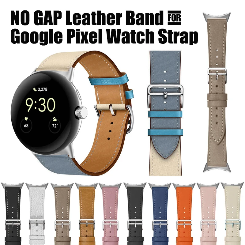 Leather Band for Google Pixel Watch Strap Betl Smartwatch Metal Connectors Accessories Bracelet Google Pixel for Hermes Correa