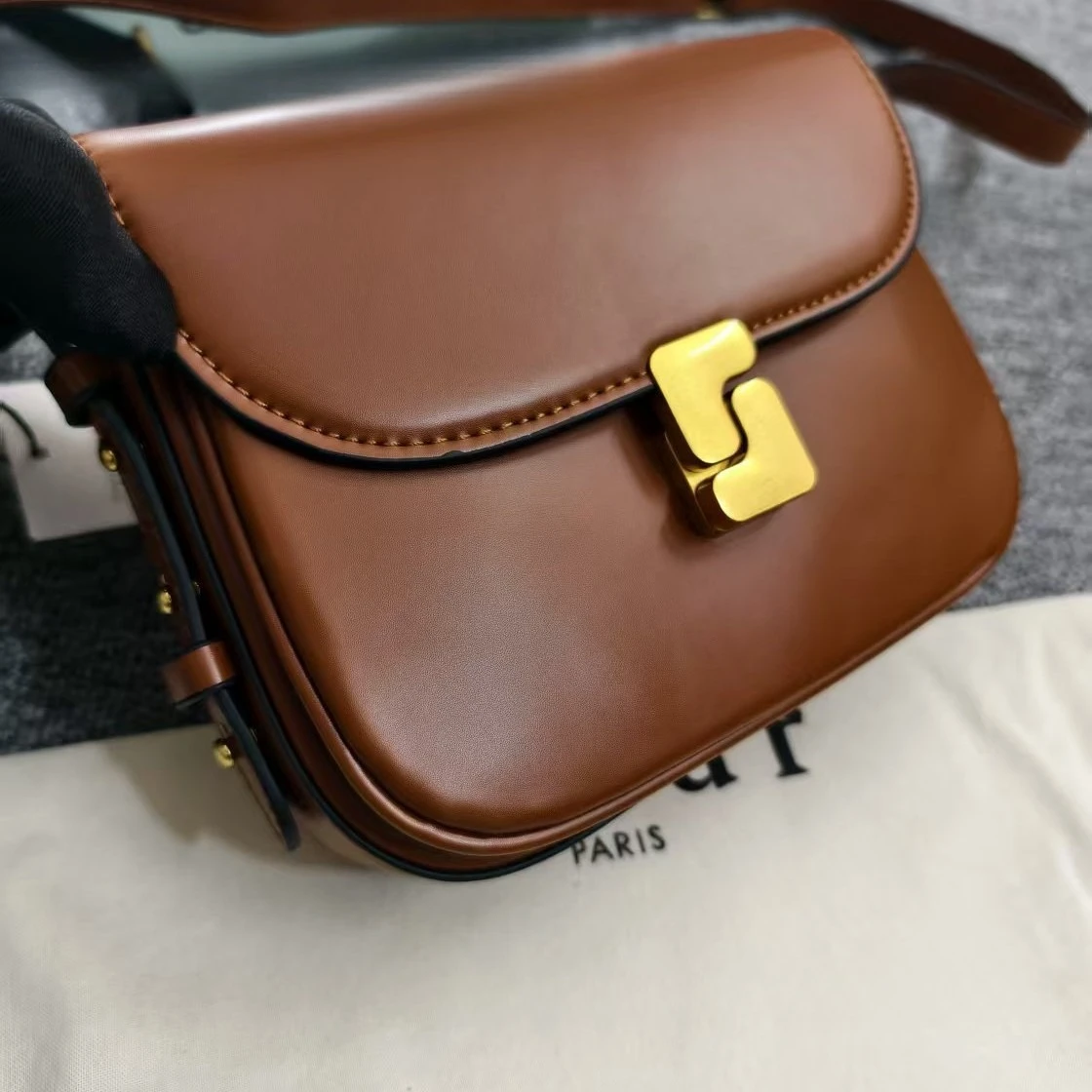 K SOEUR Premium Design Women's Handbag Full-Grain Leather Compact Square Bag Tofu-Shaped Shoulder Bag Crossbody Bag