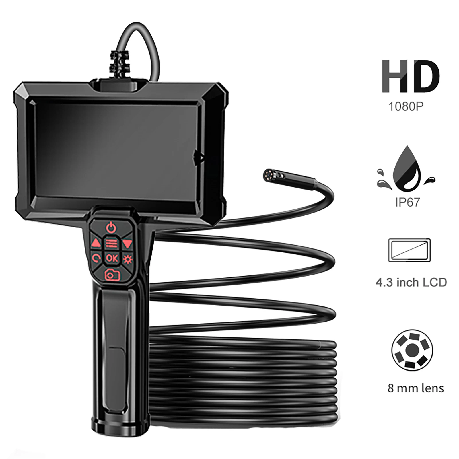 Two-Way Articulation Borescope 1080P HD Steerable Endoscope Camera For Wall Engine Hole Camera Support IOS Android