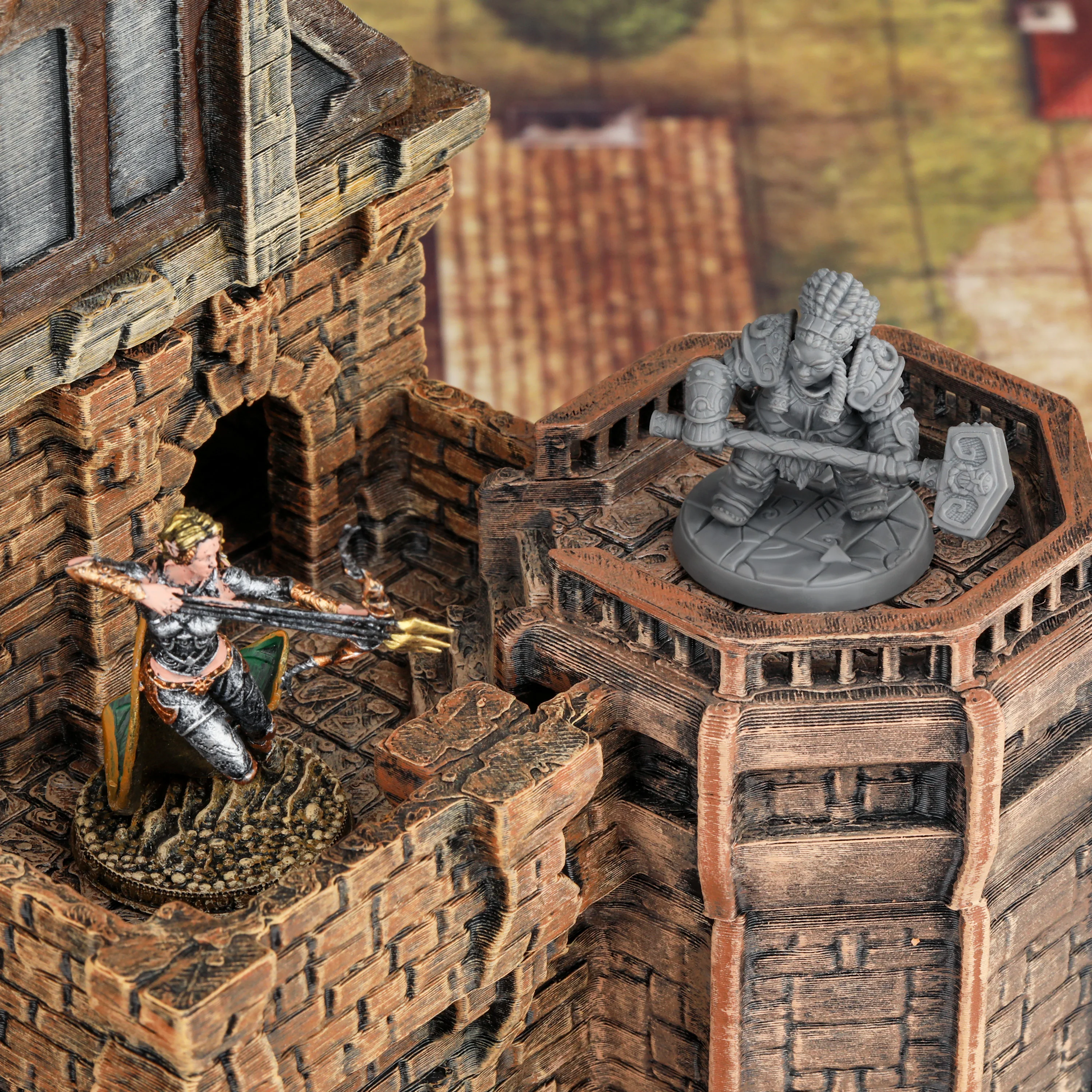 TTRPG Dwarf Hammerer Miniature, Armored Heroine for RPG Adventures, Great Collectible for Fantasy Role Play Gaming