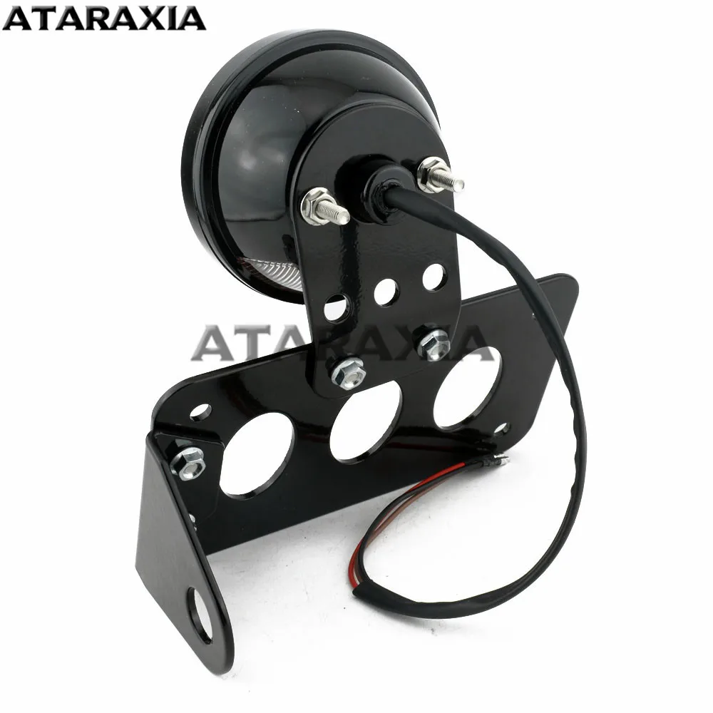 12 فولت دراجة نارية الخلفية وقف ضوء الجانب جبل مصباح ليد خلفي رقم الترخيص لوحة قوس ل هارلي سبورتستر المروحيات بوبر #2