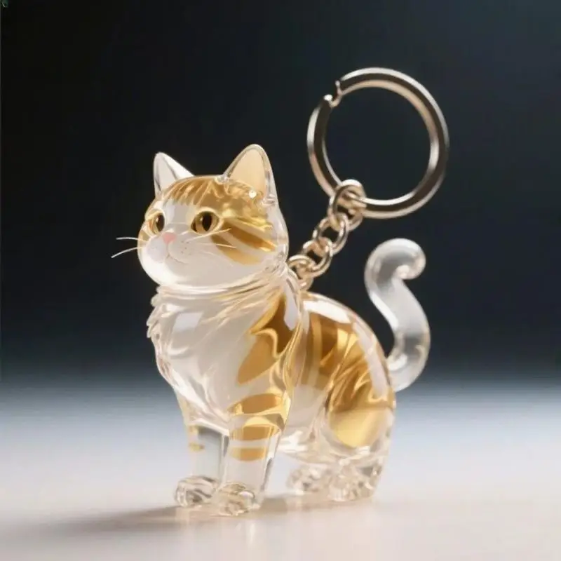 Niedlicher Katzenhaar-Aufbewahrungs-Schlüsselanhänger Taschenanhänger Transparente Haustier-Fell-Andenkenkapsel Souvenir-Sammlung Geschenk Dekorationszubehör – Detail 4