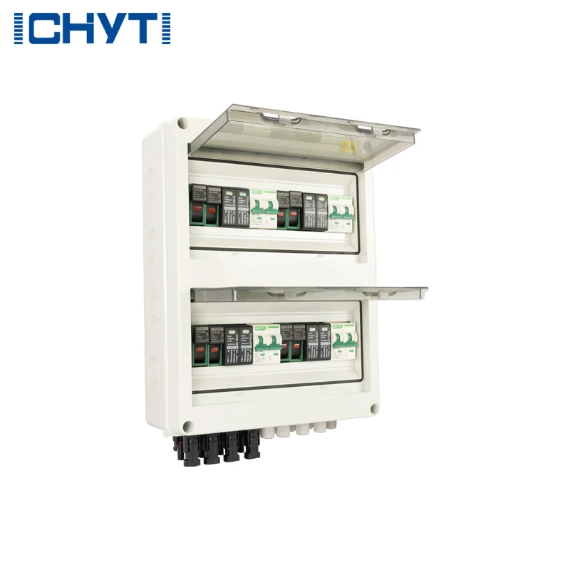 Waterproof Outdoor Surface Mounted 4-in-4-out 600V IP65 Solar PV Surge Lightning Protection DC Distribution Box Combiner Box