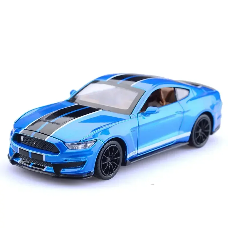 1:32 High Simulation Supercar Ford Mustang Shelby GT350 Car Model Alloy Pull Back Kid Toy Car 4 Open Door Children\'s Gifts GT500