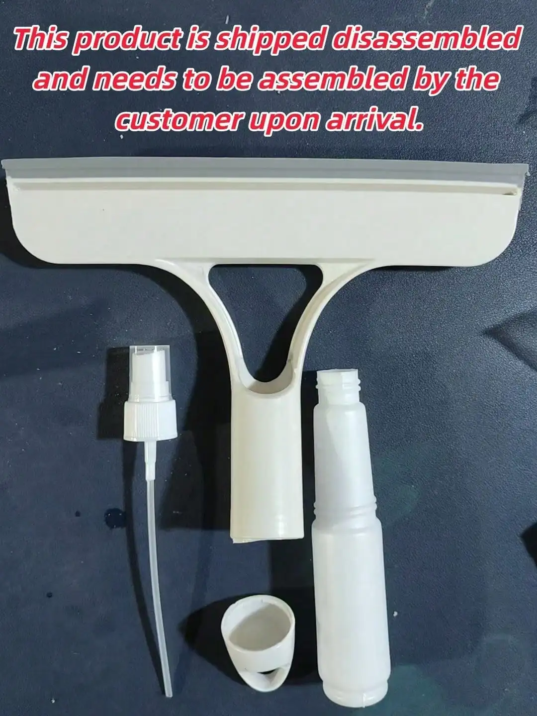 3 in 1 Glass Squeegee with Spray Bottle, Multifunctional Window Squeegee Cleaner Tool, Streak-Free Glass Scraper for Windows Car Windshields Mirrors Bathroom, 1 Piece