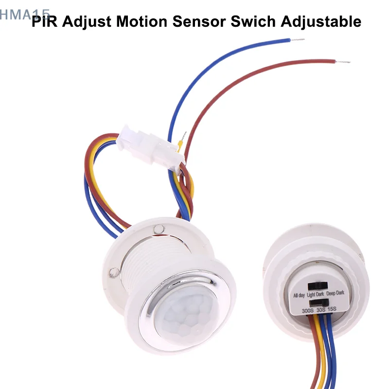 [EL] DC5V 12 فولت 24 فولت مفتاح مستشعر حركة بالأشعة تحت الحمراء RIR كاشف حركة الجسم قابل للتعديل تأخير الوقت الإضاءة الاستخدام المنزلي