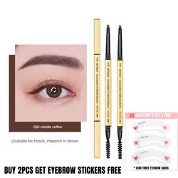 더블 헤드 눈썹 펜슬, 오래 지속되는 방수 눈썹 펜, 틴트 마스카라, 화장품 강화, 뷰티, 여성 메이크업, 5 가지 색상