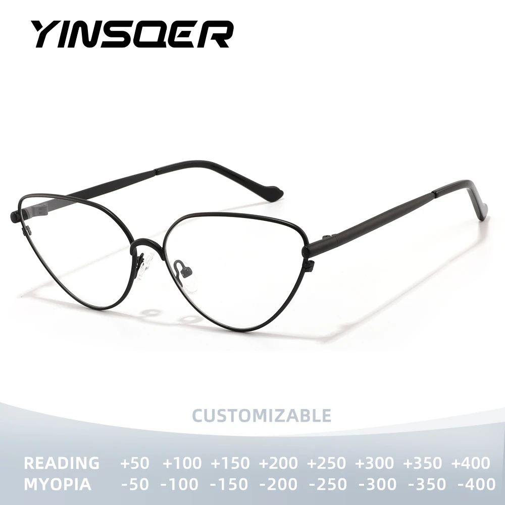 

YINSQER модные очки с защитой от синего света женские кошачий глаз оптическая близорукость дальнозоркость очки для чтения на заказ по рецепту