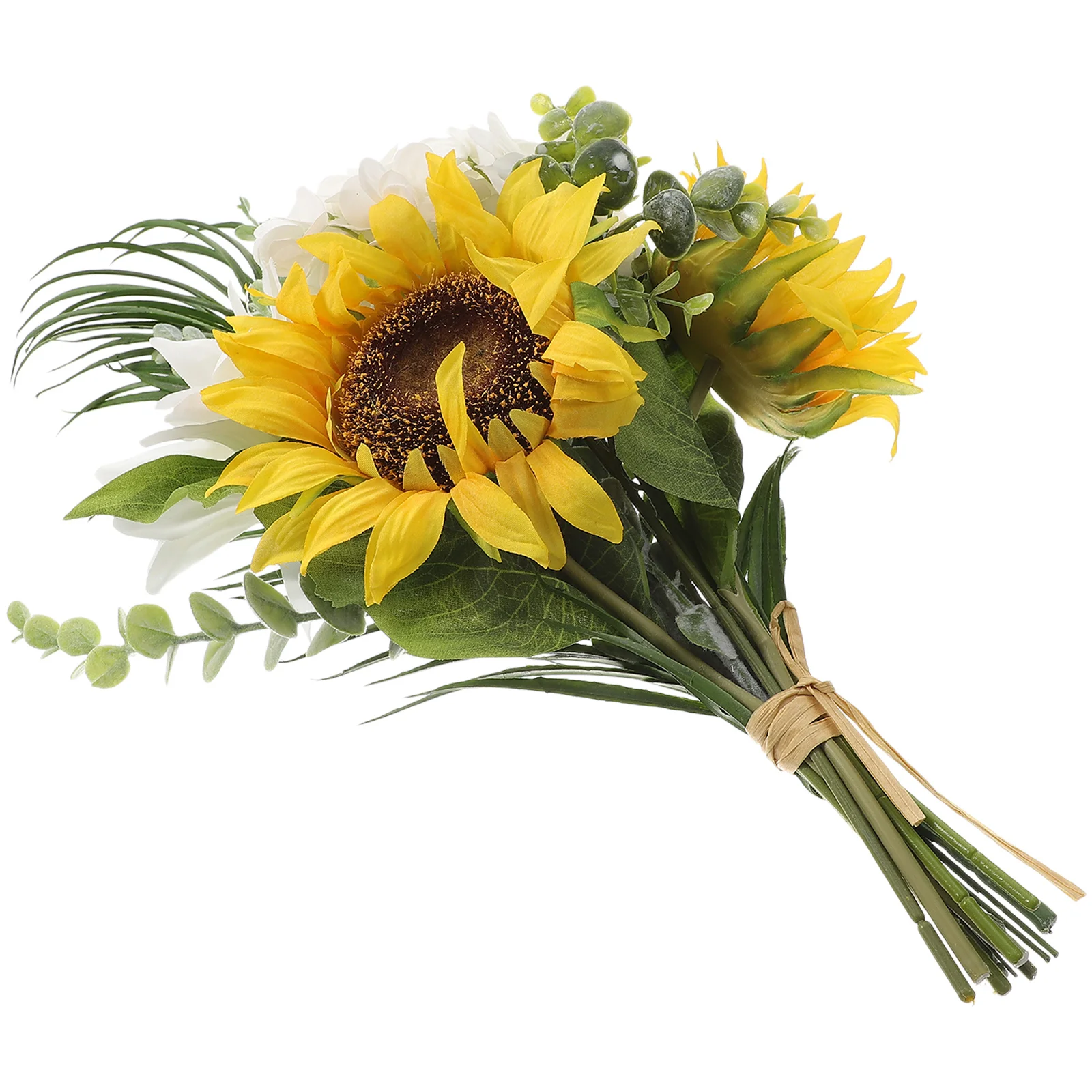 زهور عباد الشمس الاصطناعية تشكيلة زهور صناعية واقعية لباقة الزفاف العروس تحمل الزهور شريط المنزل المزخرف