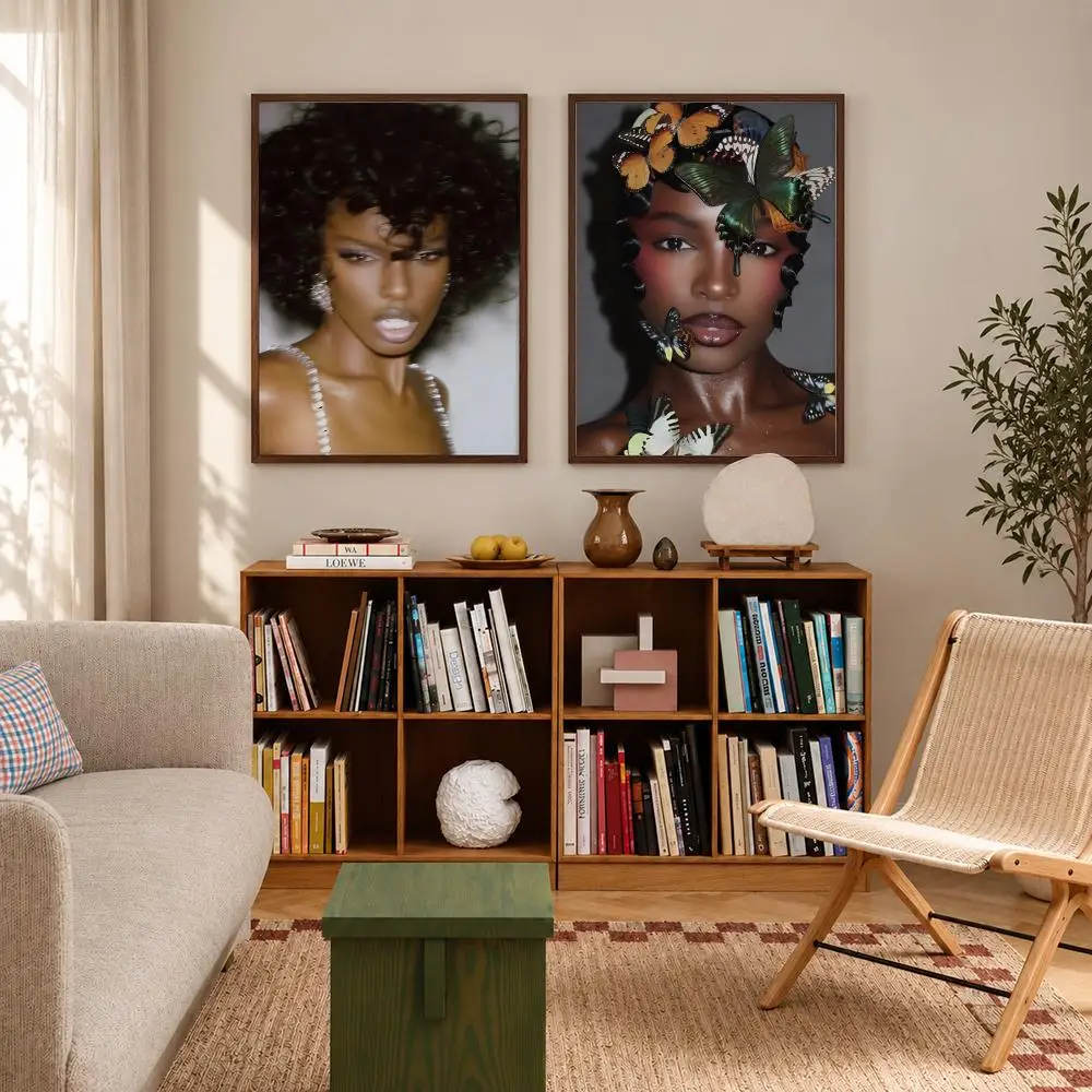 Stylish British Fashion Model Leomie Anderson Poster Self‑Adhesive Waterproof Wall Art Home Decor