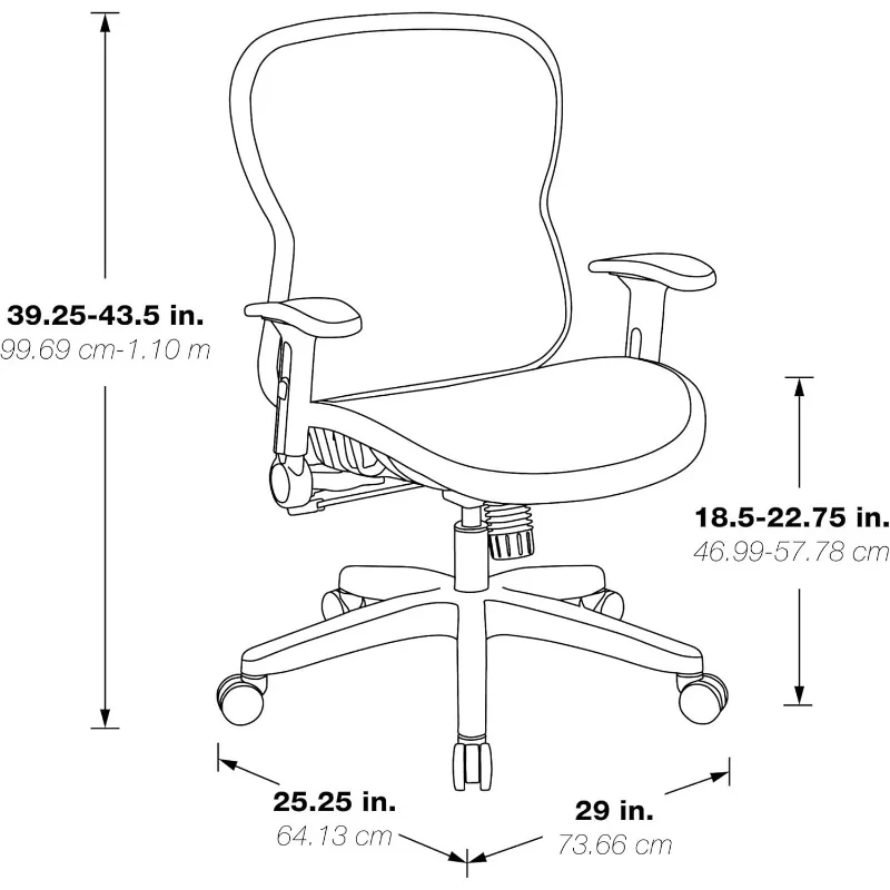 Mesh Back and Seat, Synchro Tilt Control, Adjustable Tilt Tension, Lumbar Support and Flip Arms Office Chair