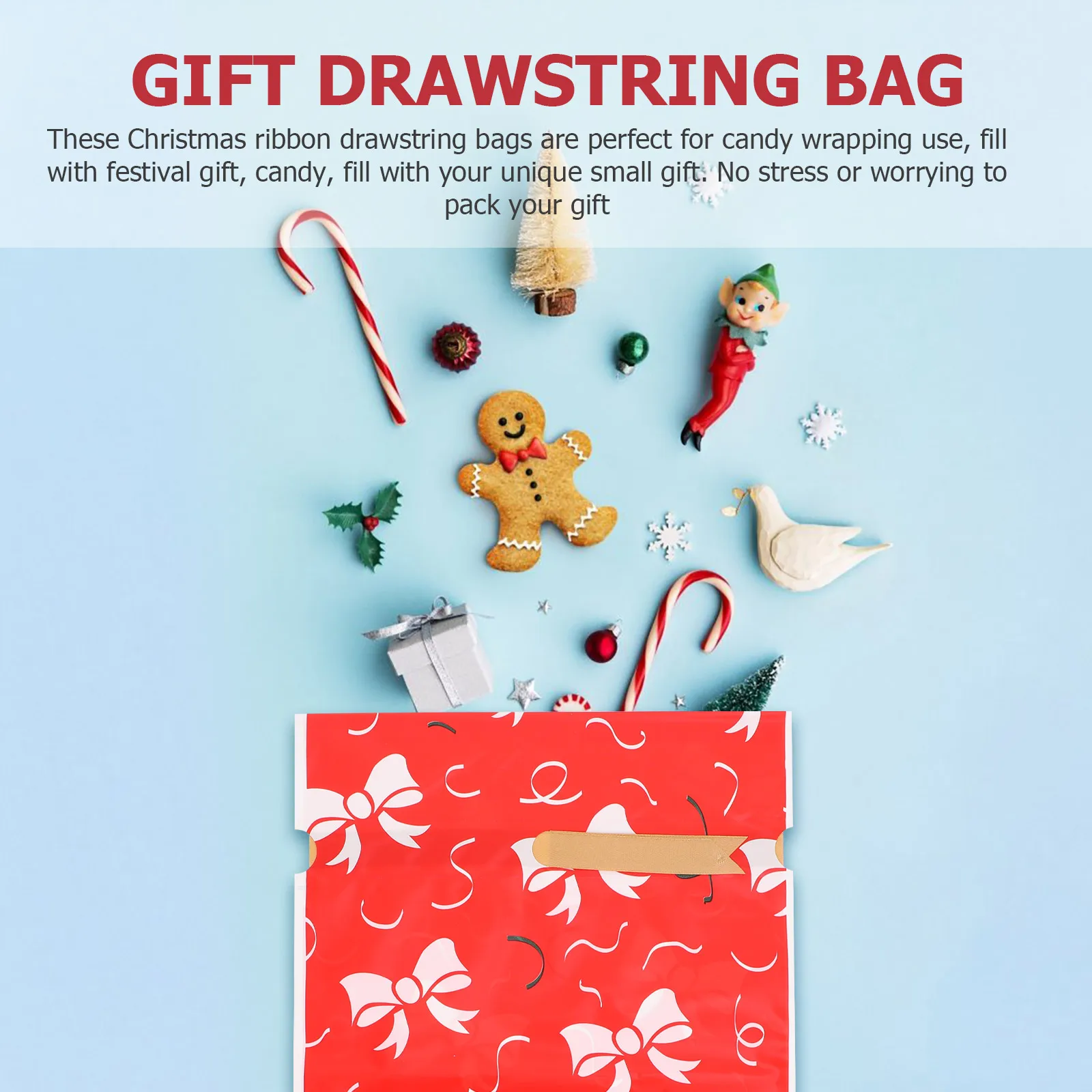 

10pcs Drawstring Bag Xmas Gift Sweets C y Packing Plastic Practical Christmas Pouch Sealing Kids Present Wrapping Holiday