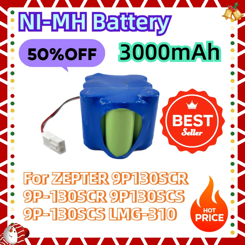 

For ZEPTER 9P130SCR 9P-130SCR 9P130SCS 9P-130SCS LMG-310 New 3000mAh NI-MH Battery 9W-1300Cs-Z C23106FM-SRCB SA9KR1300SC-3RB