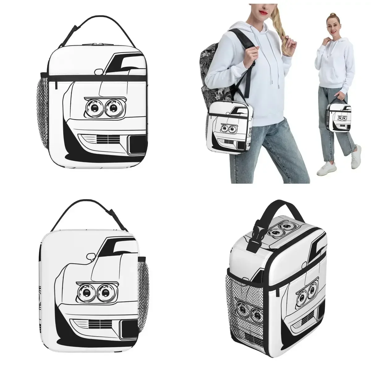 C3 SportsCar Thermal Insulated Lunch Bags for School Portable Bento Box Thermal Cooler Food Box