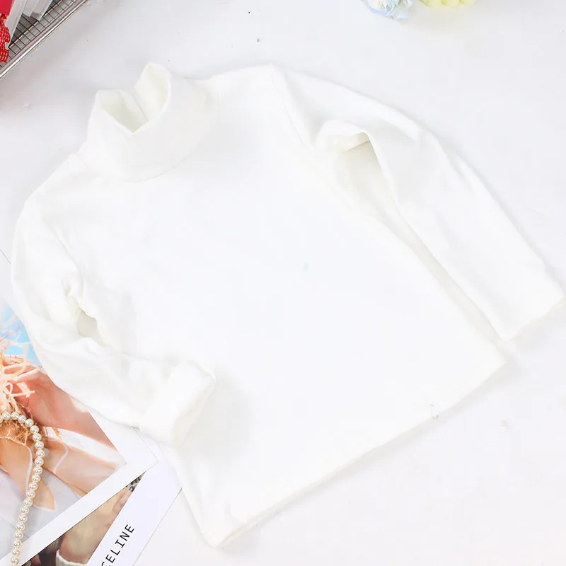 الخريف الشتاء الأطفال لينة طويلة الأكمام القمصان الأساسية طفل أطفال ملابس جديدة الفتيات أعلى تيز الفتيان الياقة المدورة تي شيرت #6