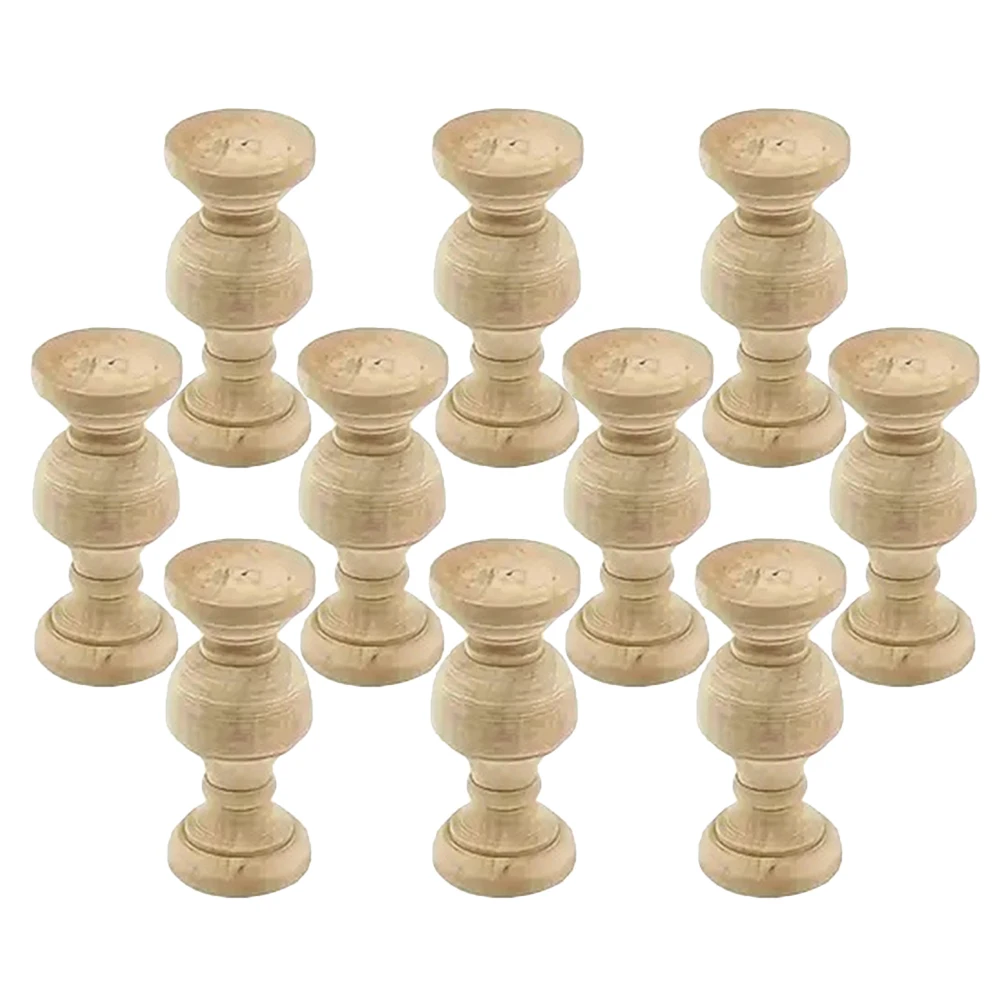 

10pcs Decorative Wood for Sideboard Bed Frame Craft Spindles Baluster Dining Table Centerpiece Room Accessories Modern