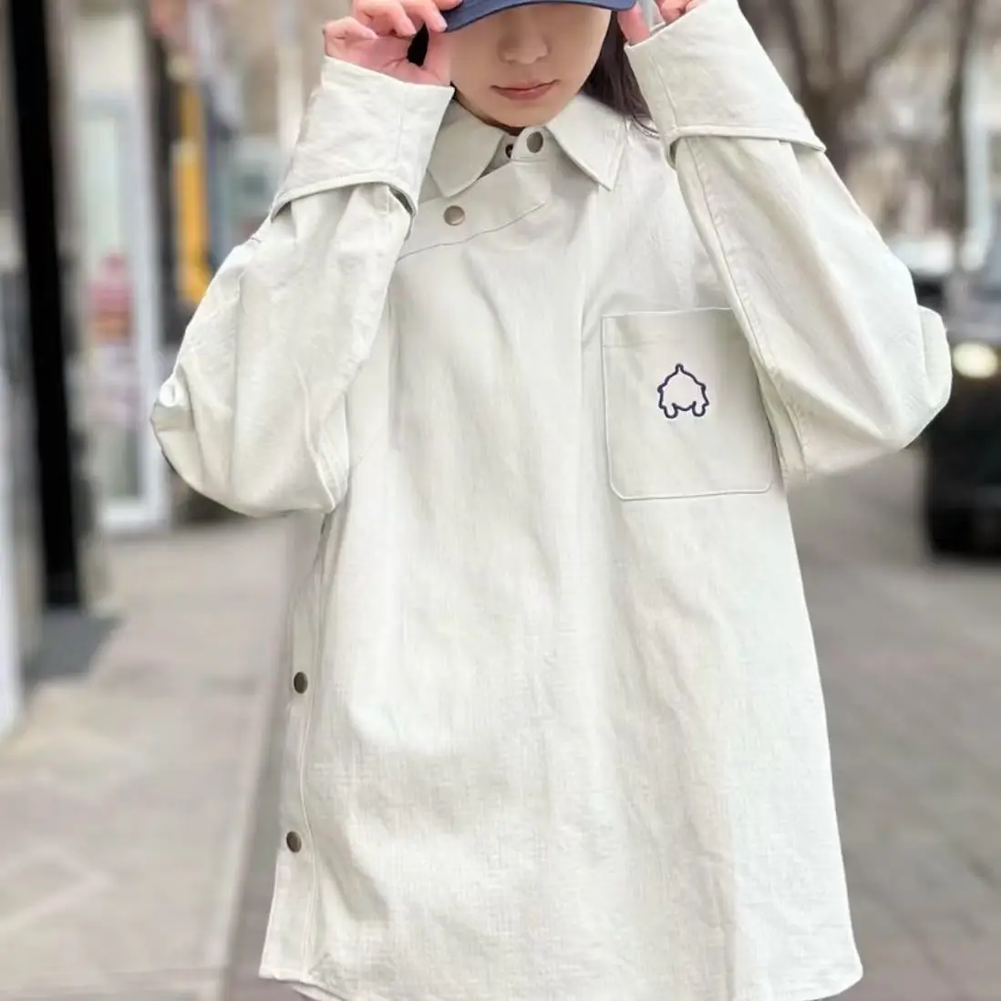 

Autumn Mongolian Long Sve irt Casual Loose Fit Polyester Youth Trendy Men Women Couple Sle Retro Faion Top