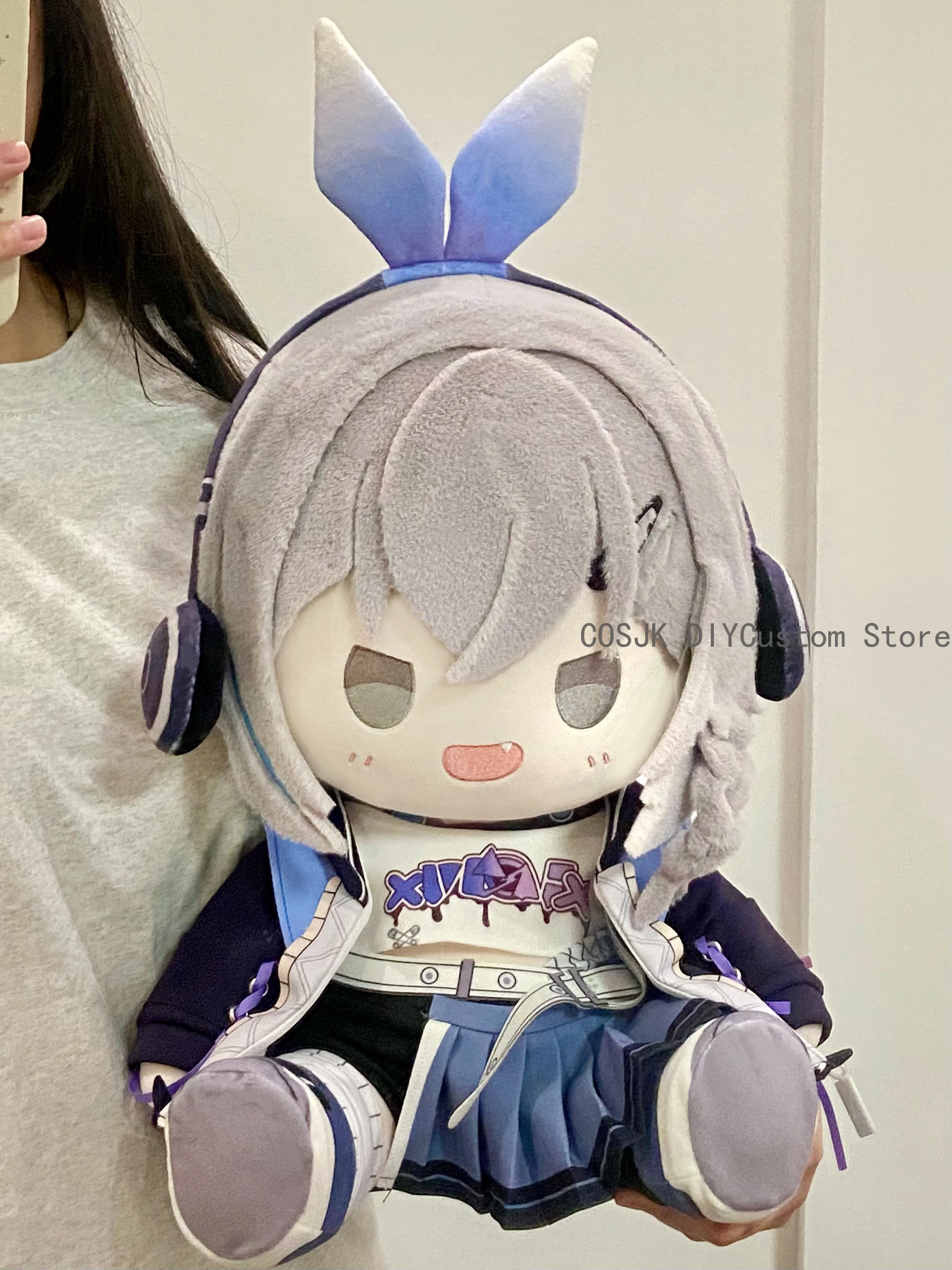 

Silver Wolf Honkai：Star Rail Stellaron Hunter Plush Sitting Posture Model Maumet Body Change Clothes 40CM Plushie Pillow Gift