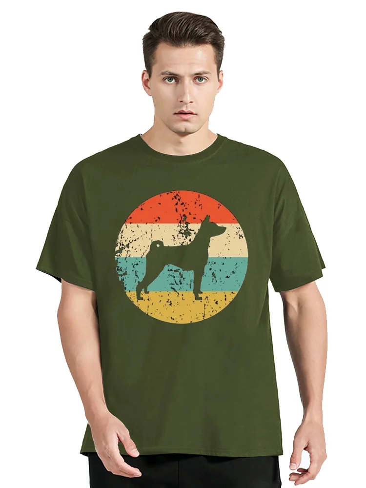 Camiseta divertida Vintage de perro Basenji, ropa informal de algodón con gráfico, ropa para hombre, camisetas Unisex de gran tamaño para Fitness